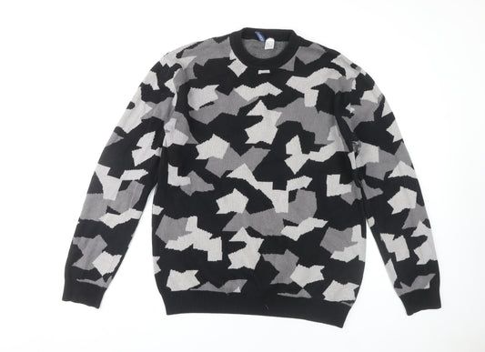 H&M Men's Multicoloured Camouflage Pullover