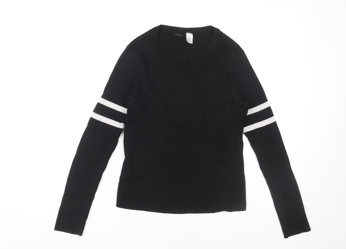 Womens UK Size M H&M Black Basic T-Shirt