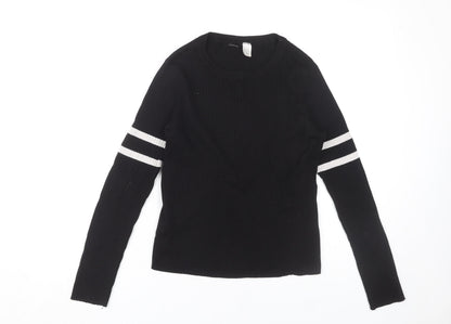 Womens UK Size M H&M Black Basic T-Shirt