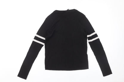 Womens UK Size M H&M Black Basic T-Shirt