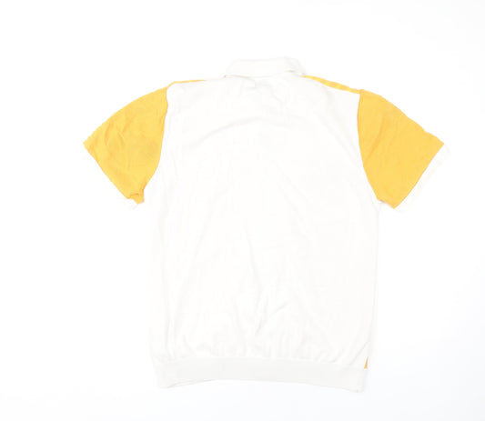 Next Men's Yellow M Collared Cardigan Striped