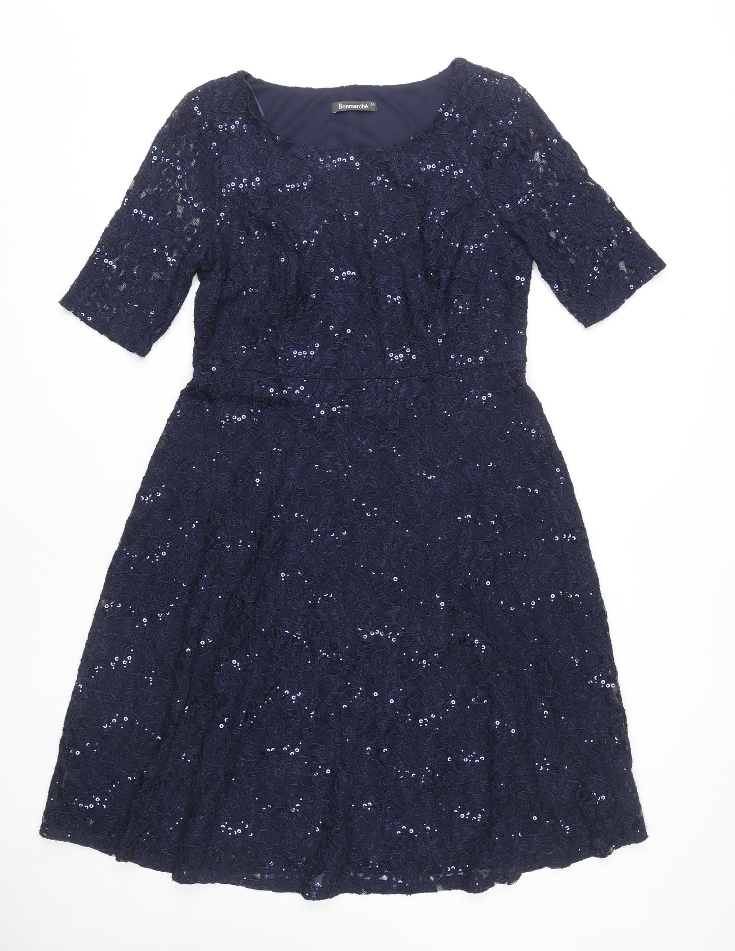 Bonmarché Women's Blue A-Line Dress Size 14