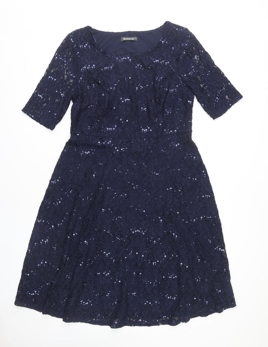 Bonmarché Women's Blue A-Line Dress Size 14