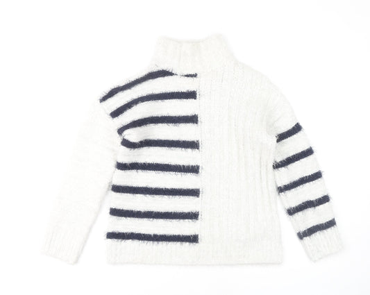 Womens UK Size XS Marks and Spencer White Pullover Jumper