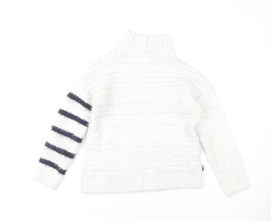Womens UK Size XS Marks and Spencer White Pullover Jumper