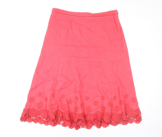 Marks and Spencer Women's Pink A-Line Knee Length Skirt