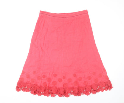 Marks and Spencer Women's Pink A-Line Knee Length Skirt