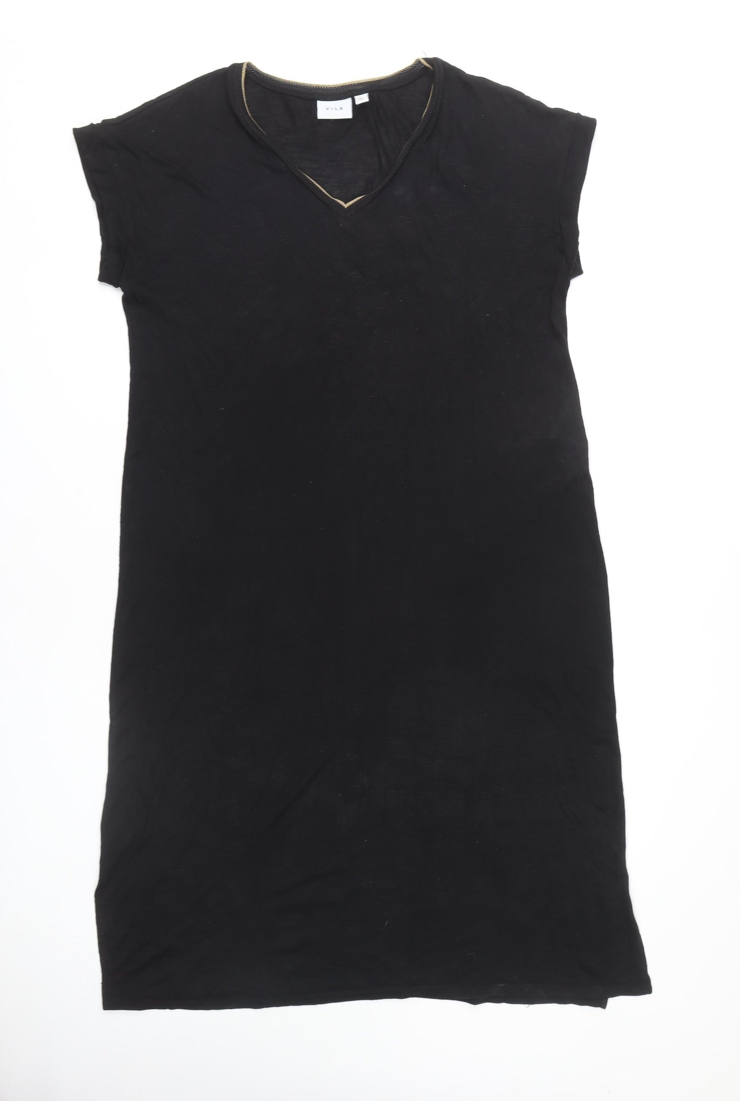 Vila Women's Black V-Neck Dress L