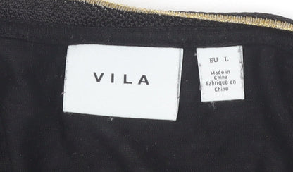 Vila Women's Black V-Neck Dress L