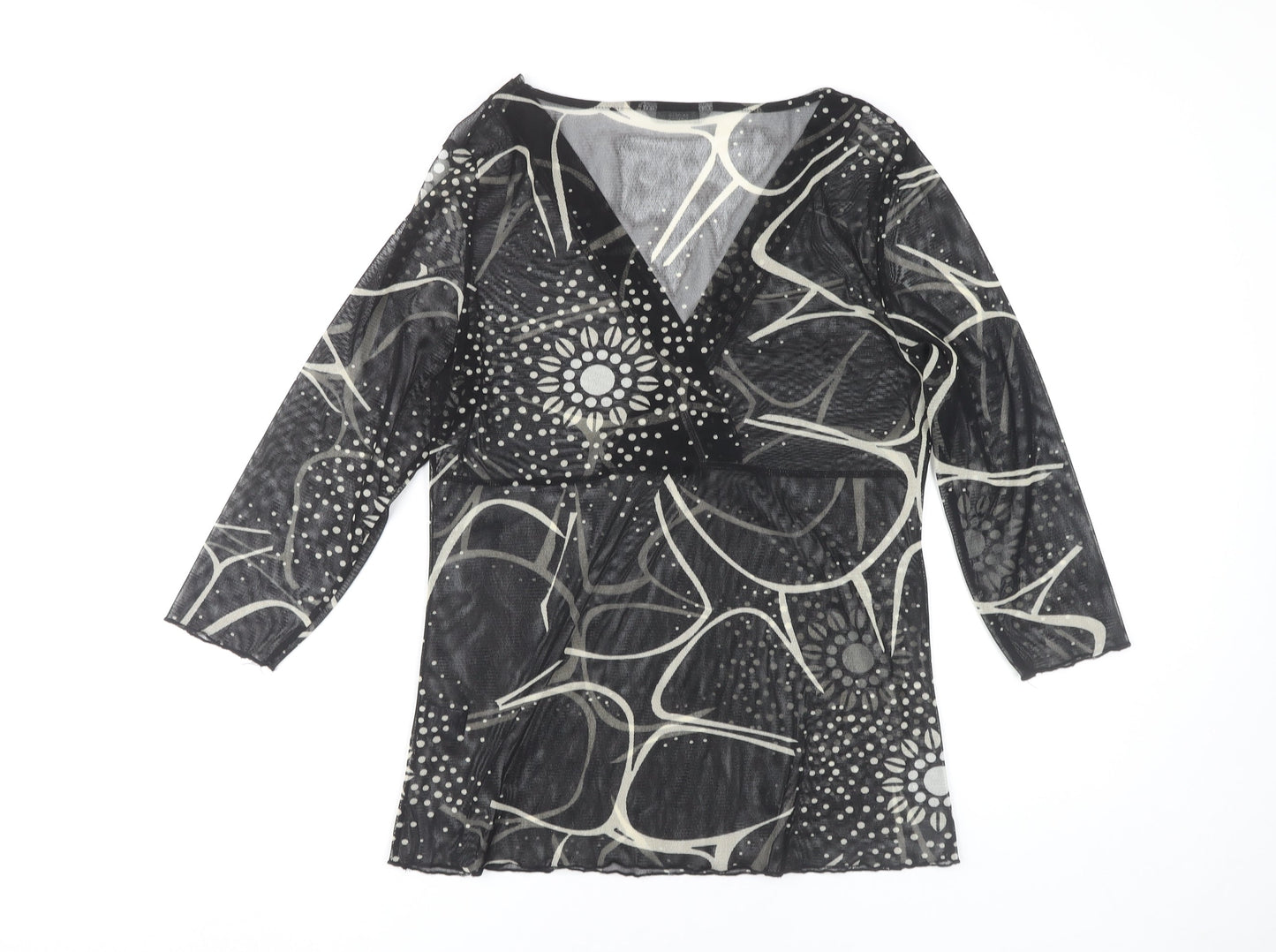 Womens UK Size 16 Marks and Spencer Black Wrap Blouse
