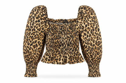 Womens UK Size XS Zara Brown Cropped Blouse
