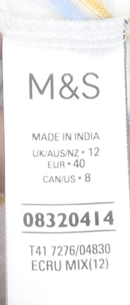 Womens UK Size 12 Marks and Spencer White Basic T-Shirt