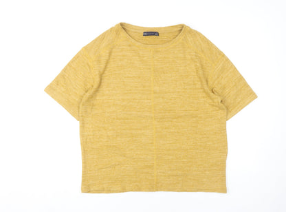 Womens UK Size 12 Marks and Spencer Yellow Basic T-Shirt