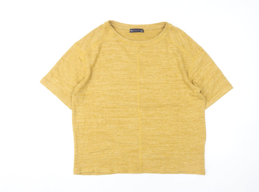 Womens UK Size 12 Marks and Spencer Yellow Basic T-Shirt