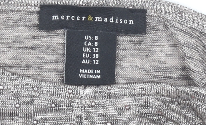 Womens UK Size 12 Mercer & Madison Grey Basic T-Shirt