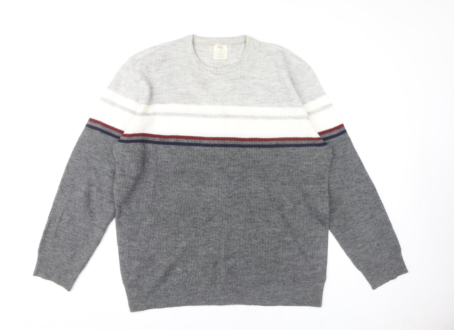 Marks and Spencer Men's Grey 2XL Pullover Jumper