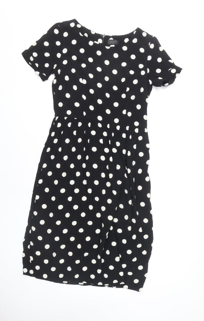 Topshop Women's Black Polka Dot Dress, Size 12, New