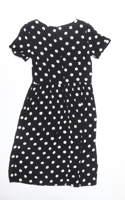 Topshop Women's Black Polka Dot Dress, Size 12, New