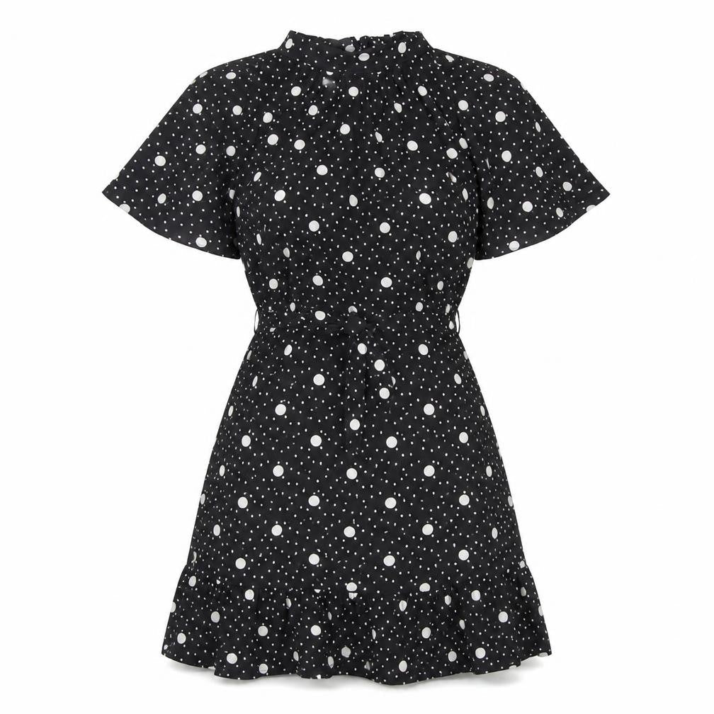 New Look Women's Black Polka Dot A-Line Dress Size 10
