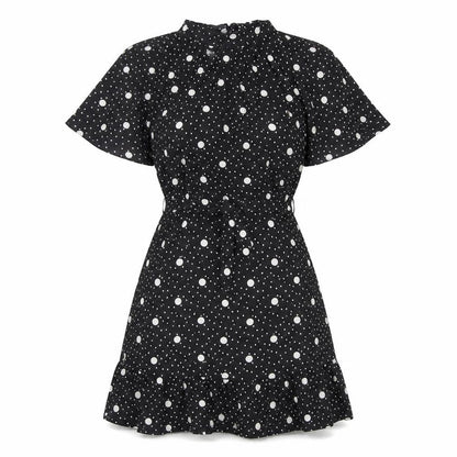 New Look Women's Black Polka Dot A-Line Dress Size 10