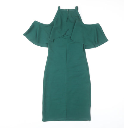 Quiz Women's Green Cold Shoulder Dress Size 8