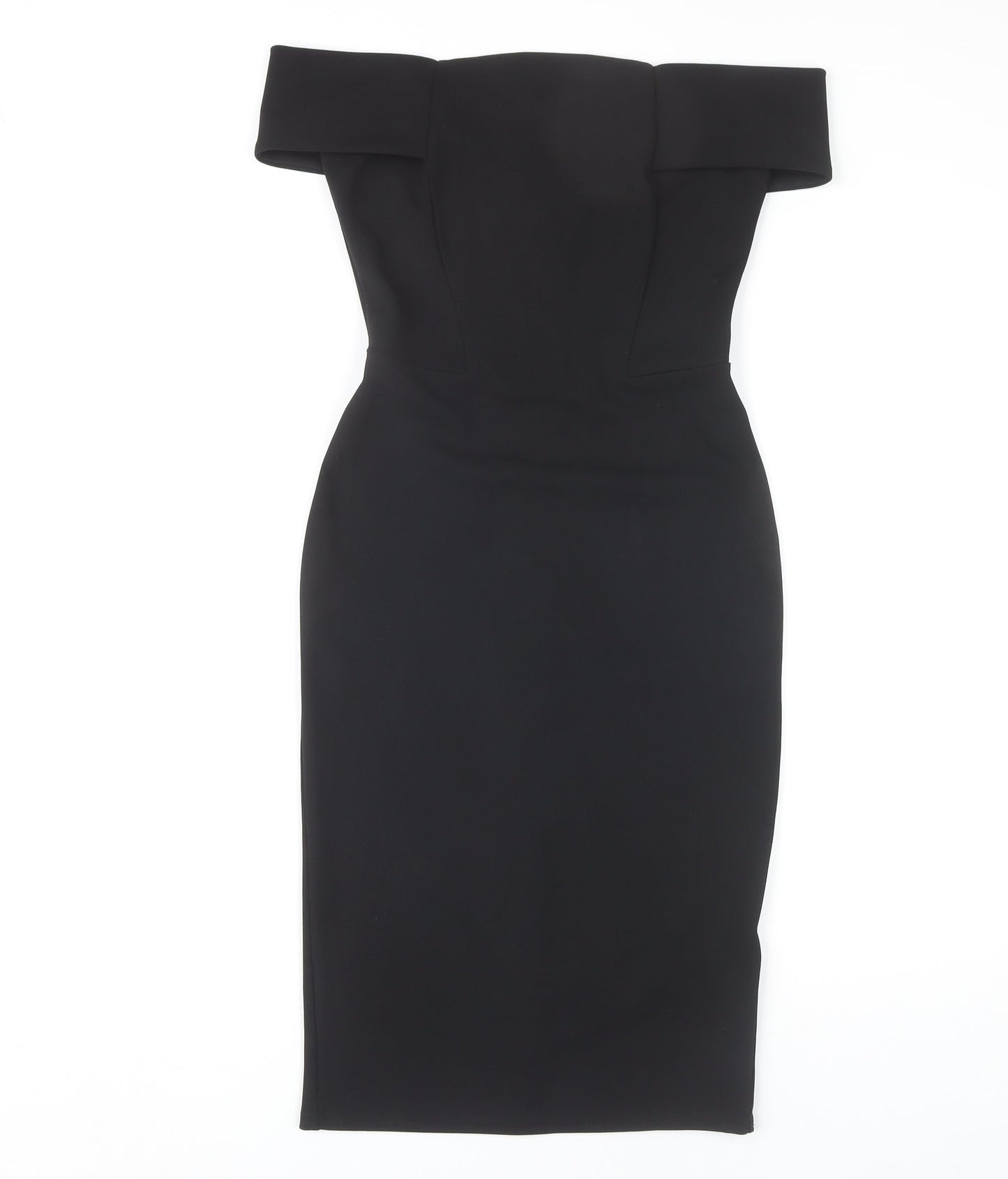 New Look Women's Black Off-Shoulder Bodycon Midi Dress