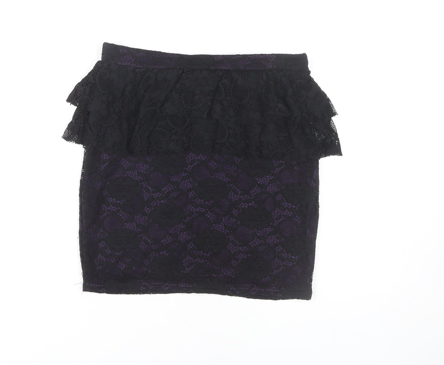 Black Lace Layered Party Skirt Size 10 - PrettyLittleThing