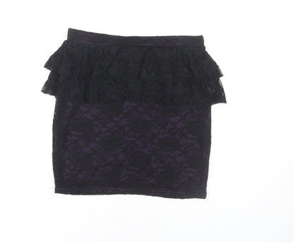 Black Lace Layered Party Skirt Size 10 - PrettyLittleThing