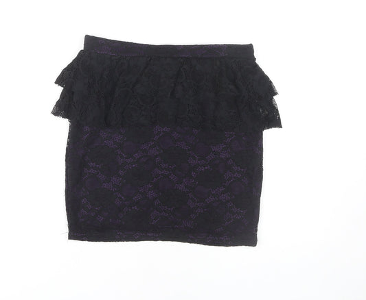 Black Lace Layered Party Skirt Size 10 - PrettyLittleThing