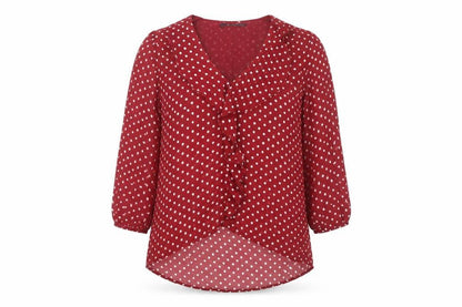 Womens UK Size S Zara Basic Red Basic Blouse