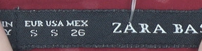 Womens UK Size S Zara Basic Red Basic Blouse