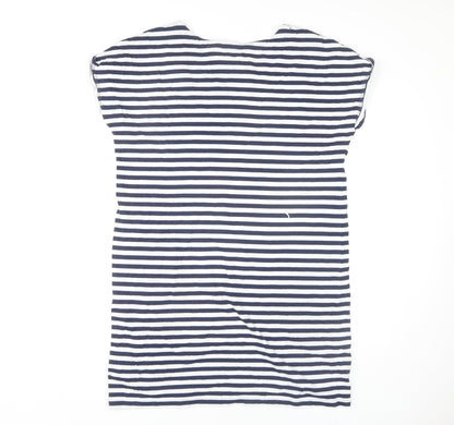 Next Women's Blue Striped T-Shirt Dress Size 14