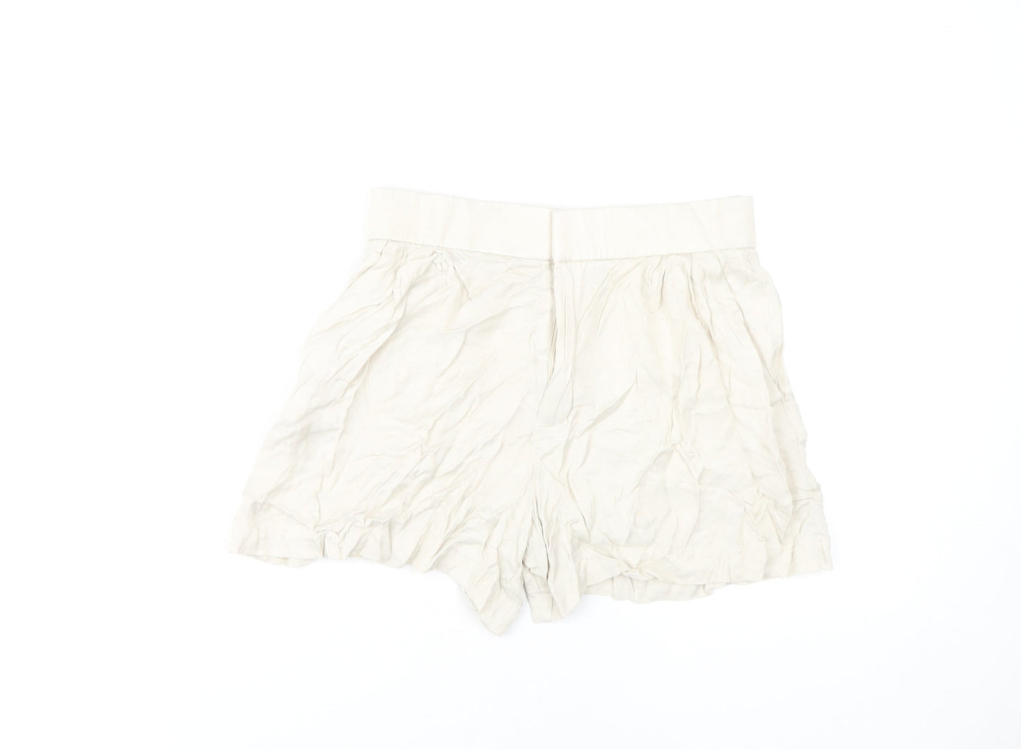 Zara Women's Ivory Viscose Shorts - Size S