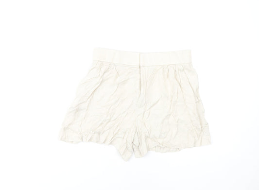 Zara Women's Ivory Viscose Shorts - Size S