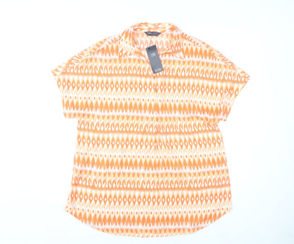Womens UK Size 10 Marks and Spencer Orange  Blouse