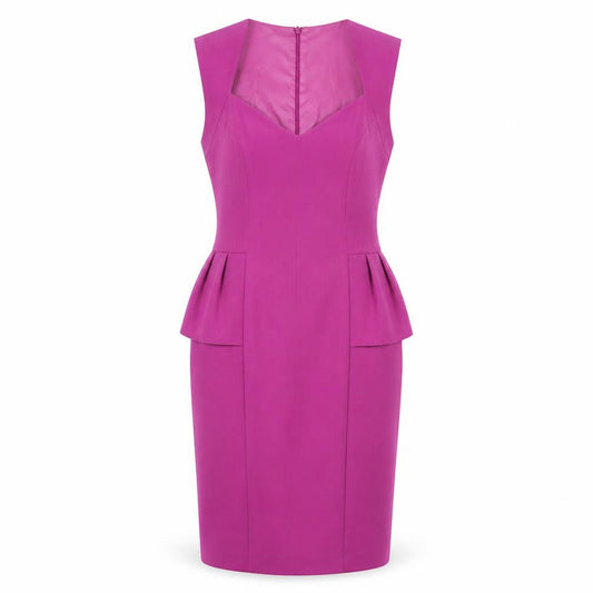 Front view of Miss Selfridge Women's Purple Pencil Dress, size 12