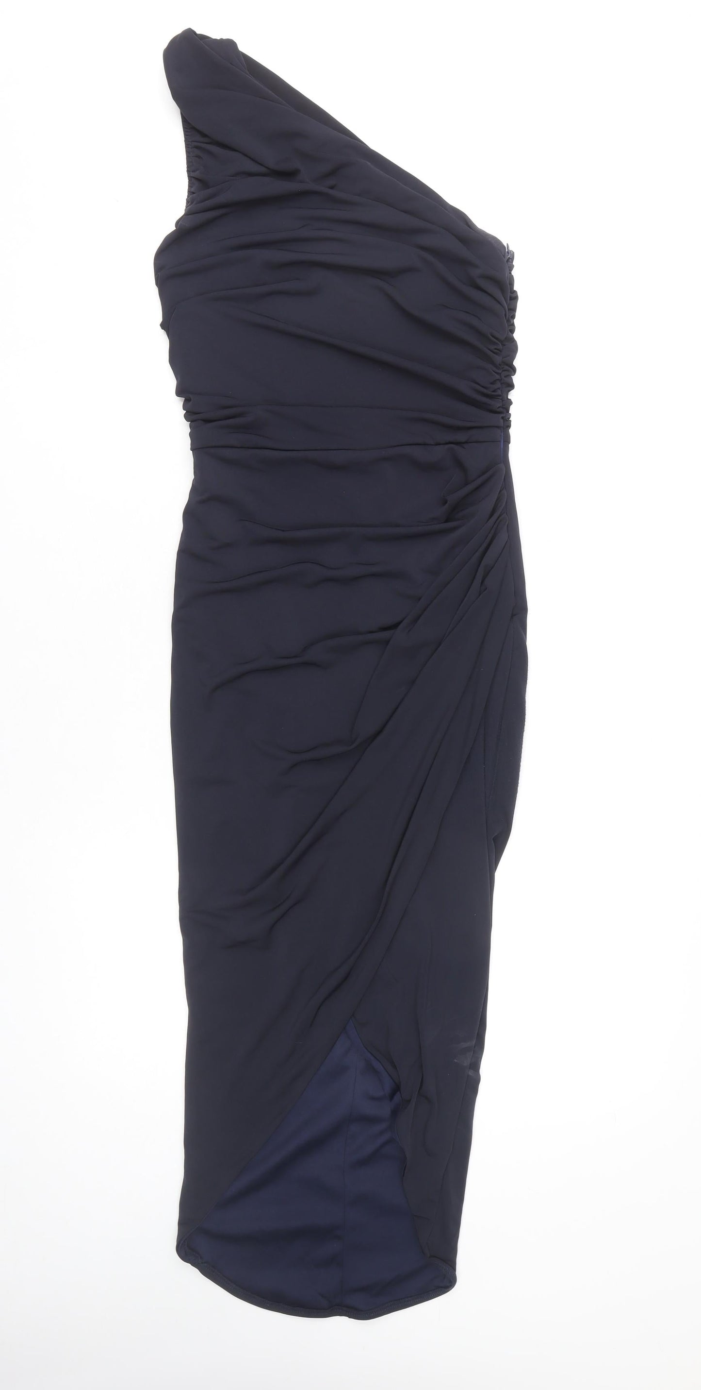 AX Paris Women's Blue Sheath Dress, Size 8, One Shoulder