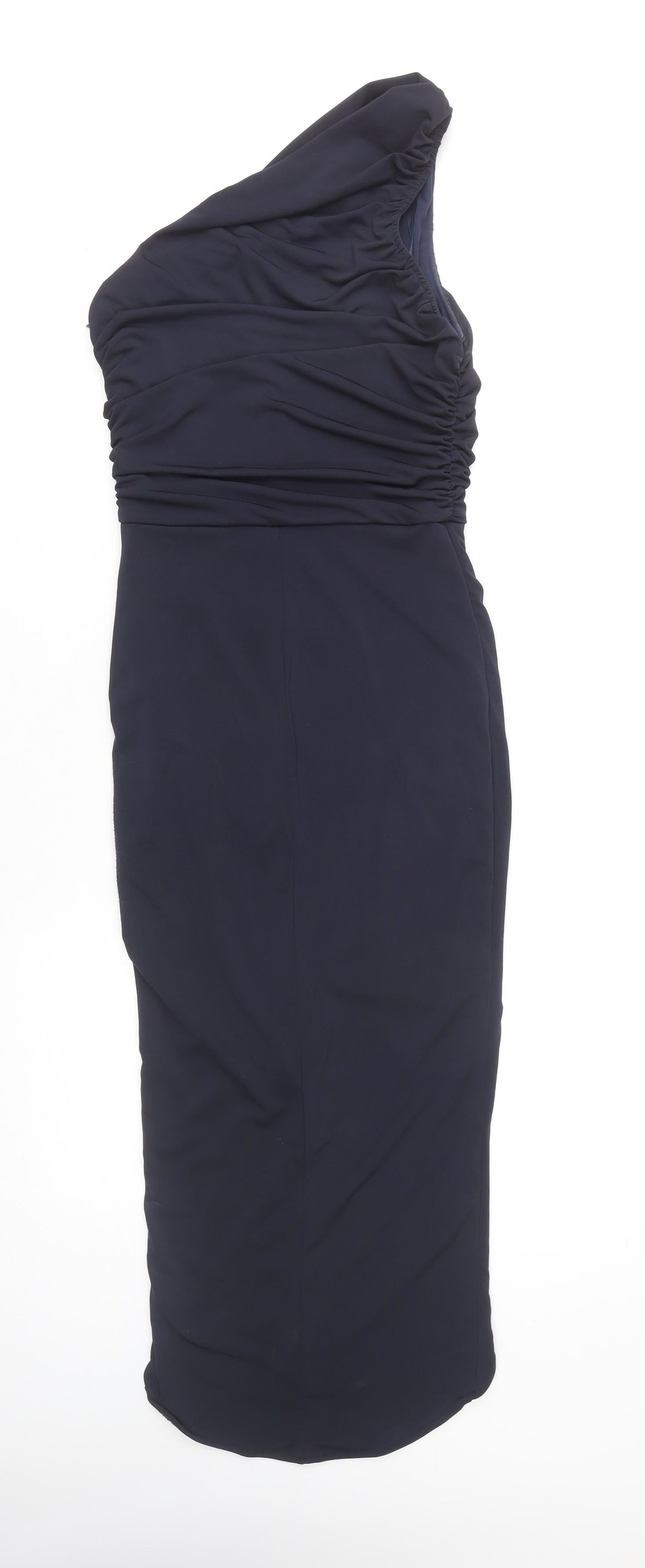 AX Paris Women's Blue Sheath Dress, Size 8, One Shoulder