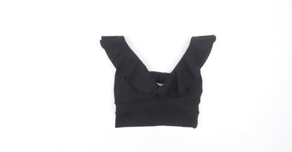 Womens UK Size 6 River Island Black Cropped Blouse