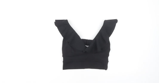 Womens UK Size 6 River Island Black Cropped Blouse