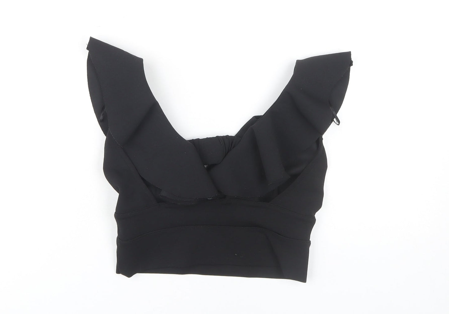 Womens UK Size 6 River Island Black Cropped Blouse
