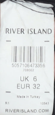 Womens UK Size 6 River Island Black Cropped Blouse