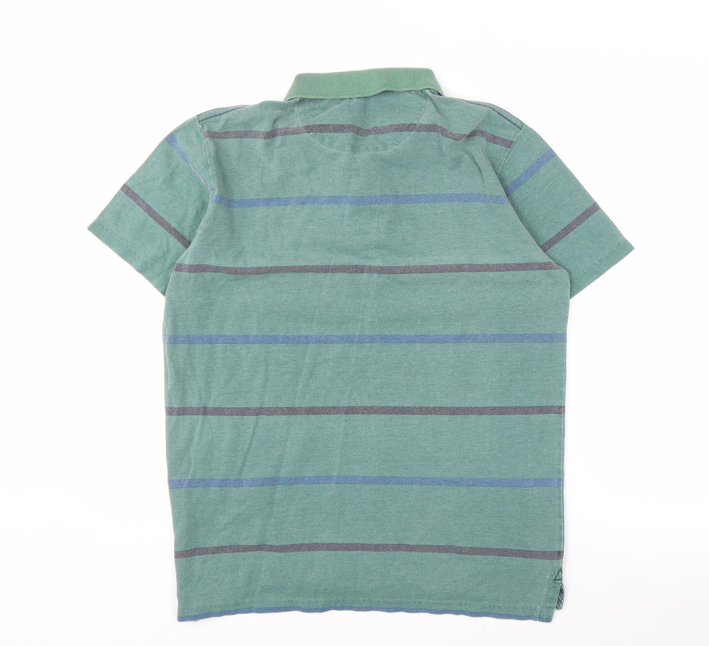 J. Crew Men's Green Striped Polo, Size M