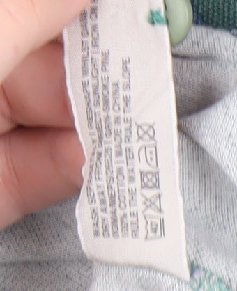 J. Crew Men's Green Striped Polo, Size M