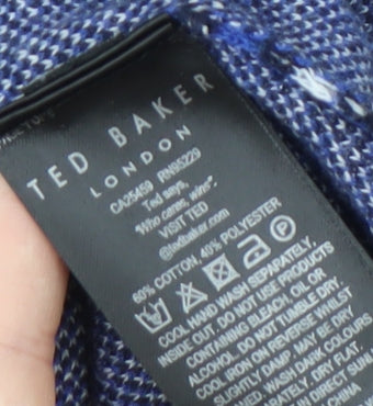 Ted Baker Men's Blue Geometric Pullover Jumper S