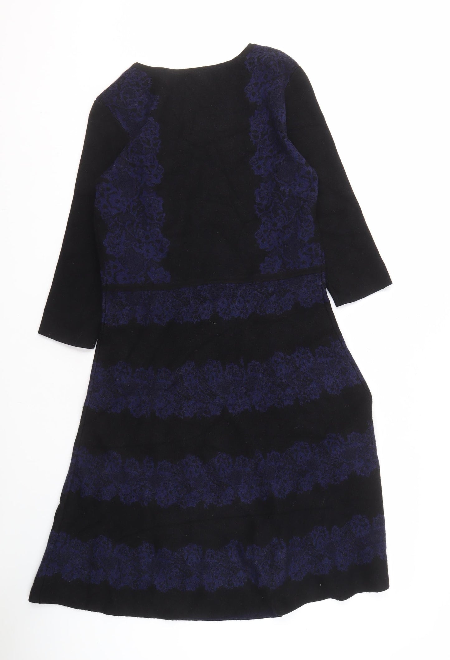 Monsoon Women's Dress Black Floral Size 14 Elegant Style