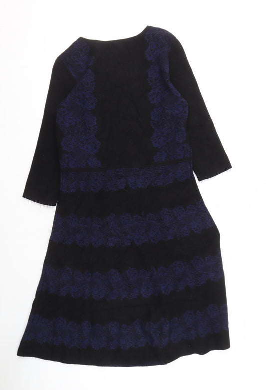 Monsoon Women's Dress Black Floral Size 14 Elegant Style