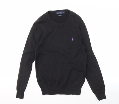 Polo Ralph Lauren Men's Black Slim Fit Cotton Jumper