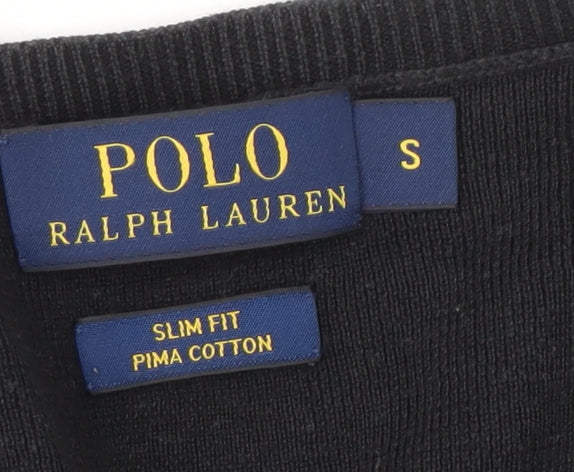 Polo Ralph Lauren Men's Black Slim Fit Cotton Jumper