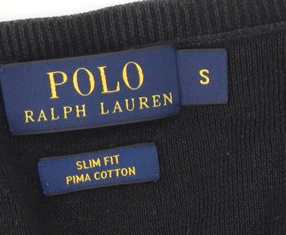Polo Ralph Lauren Men's Black Slim Fit Cotton Jumper